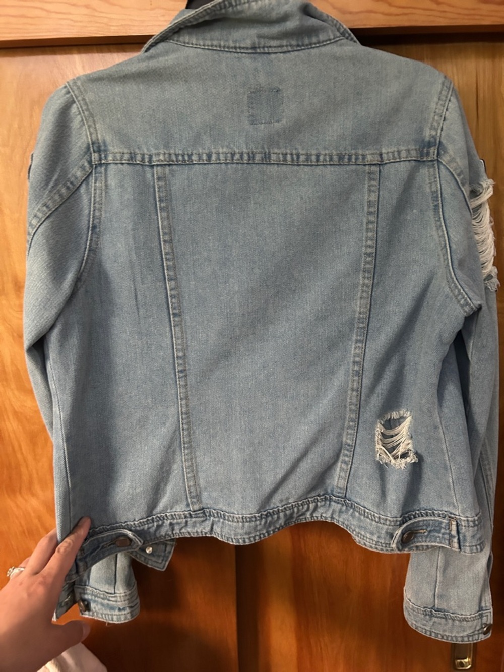 Ivory Ella Light Blue Denim Jacket with Patches - Picture 4 of 4